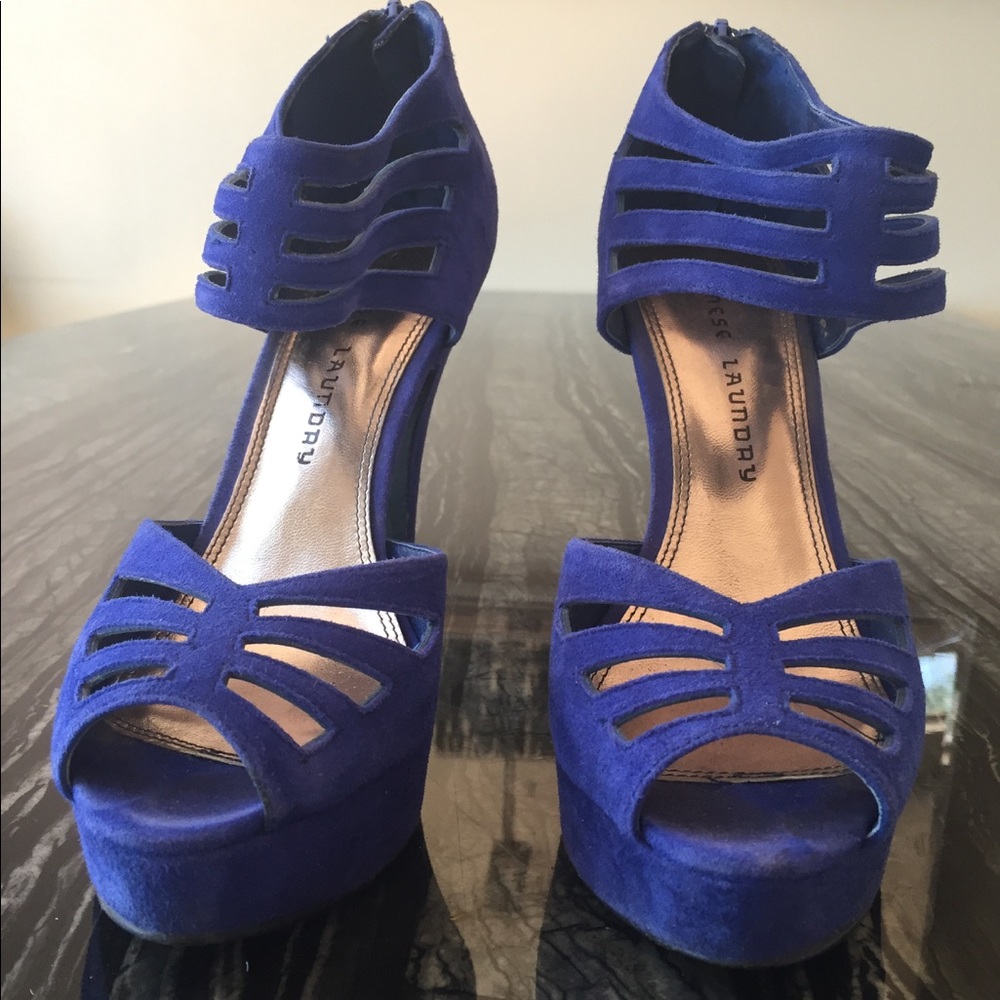 Blue high heels