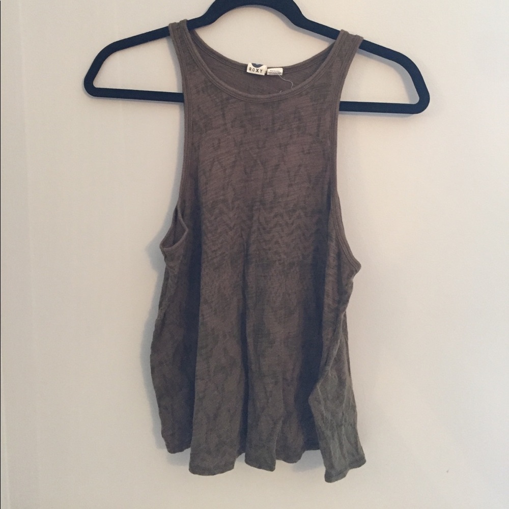 Army green, tribal print tank top