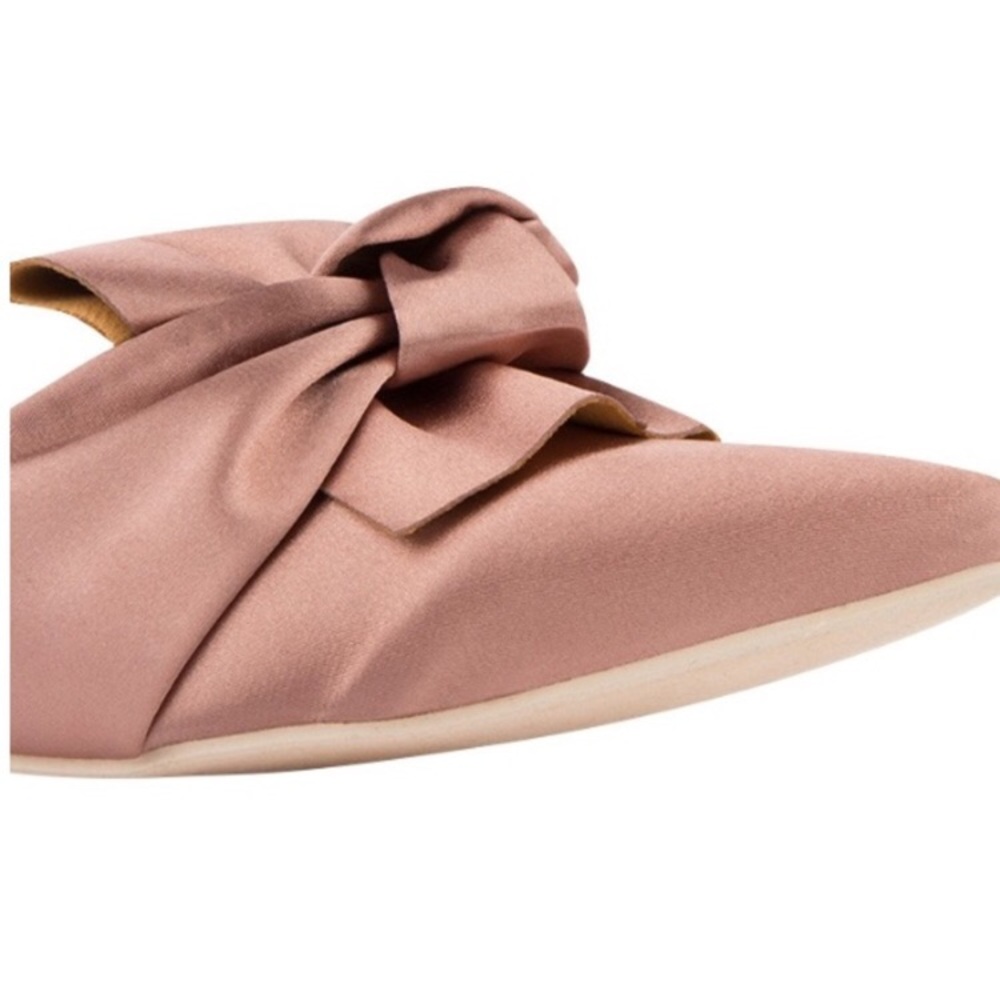 🆕Fiona Pink Satin Pointy Toe Mules Slide - Picture 5 of 8