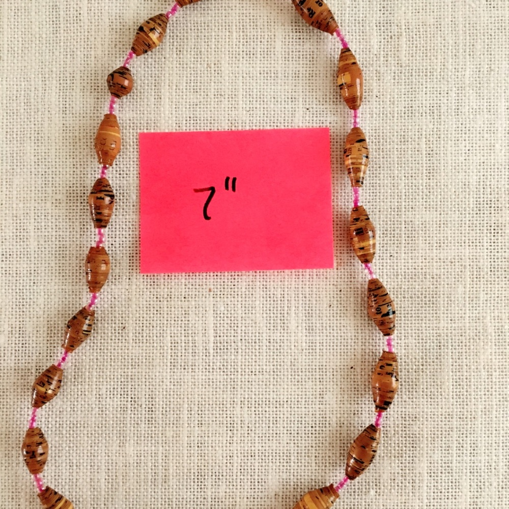 Rolled paper bead necklaces