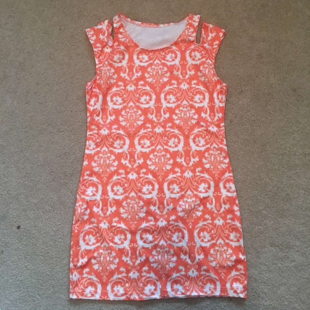 Orange and white dress