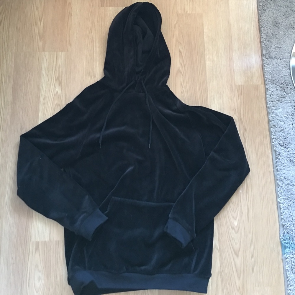 H&M Velvet hoodie in black