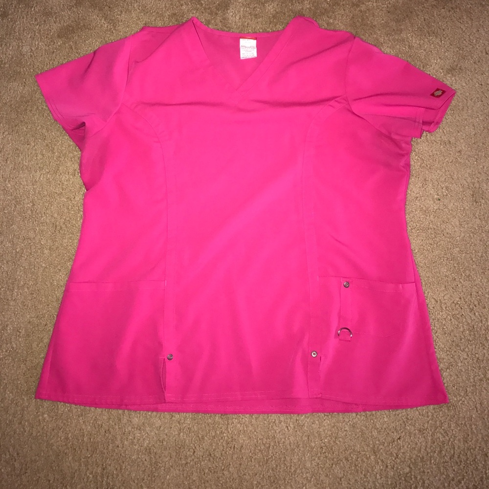 Hot pink Dickies scrub top