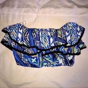 NWT LOVE CULTURE Ruffle Tube Crop Top