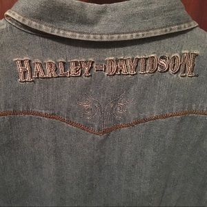 Long sleeved denim Harley Davidson shirt