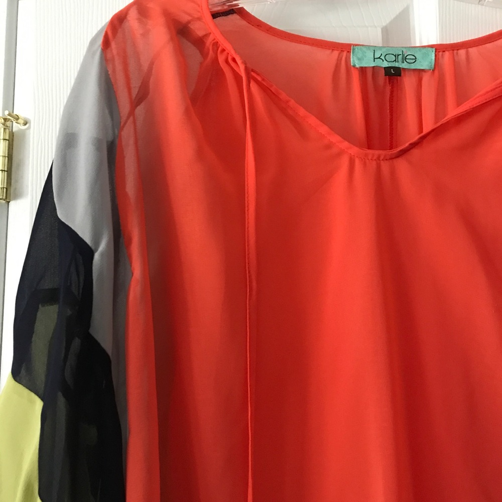 Karlie sheer top. Size L