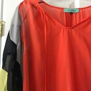 Karlie sheer top. Size L