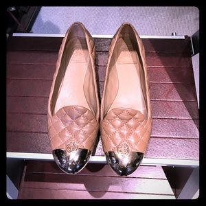 Tory Burch quilted leather smoking slippers