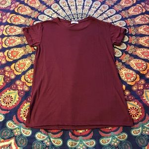 Burgundy Short Sleeve Top