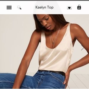 ISO Reformation Kaelyn top in ivory or black