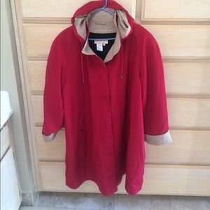Norm Thompson Lined Red Coat Women's Size 2X