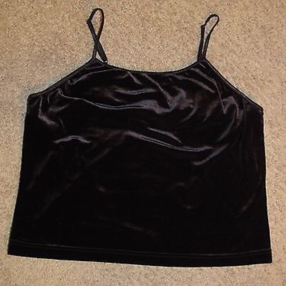 Tribeca Studio Black Velour/Velvet Camisole Sz: XL