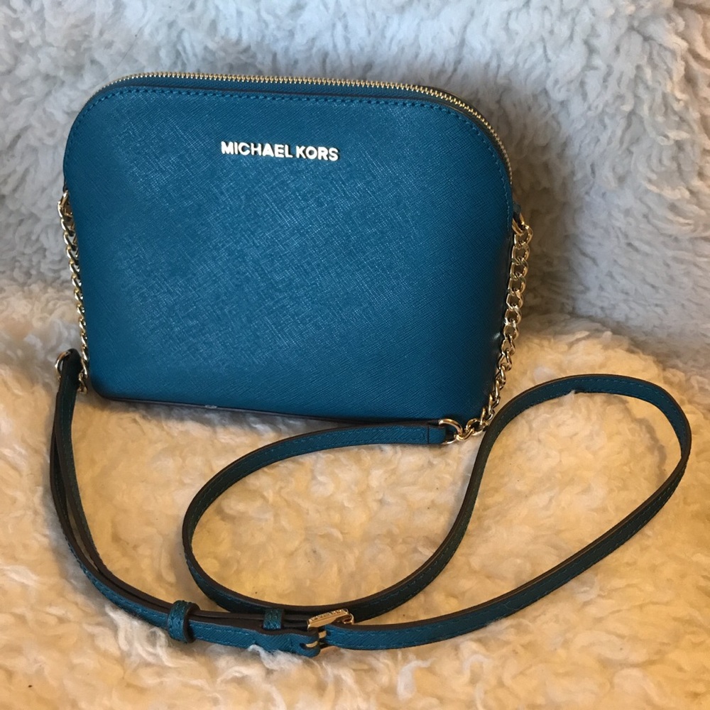 Michael Kors teal crossbody purse
