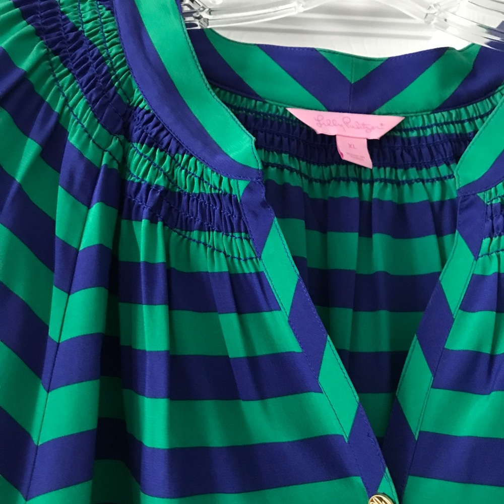 Lilly Pulitzer green/blue stripe Elsa. Size XL