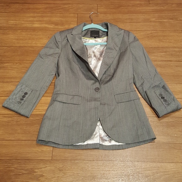 Ted Baker London Grey Striped Blazer, Size 2 - Picture 1 of 6