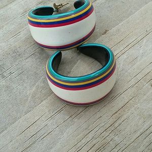 Gorgeous hand painted hoop earrings