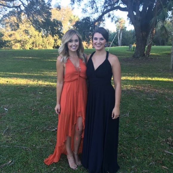 Navy jersey bridesmaids dress - Picture 2 of 3