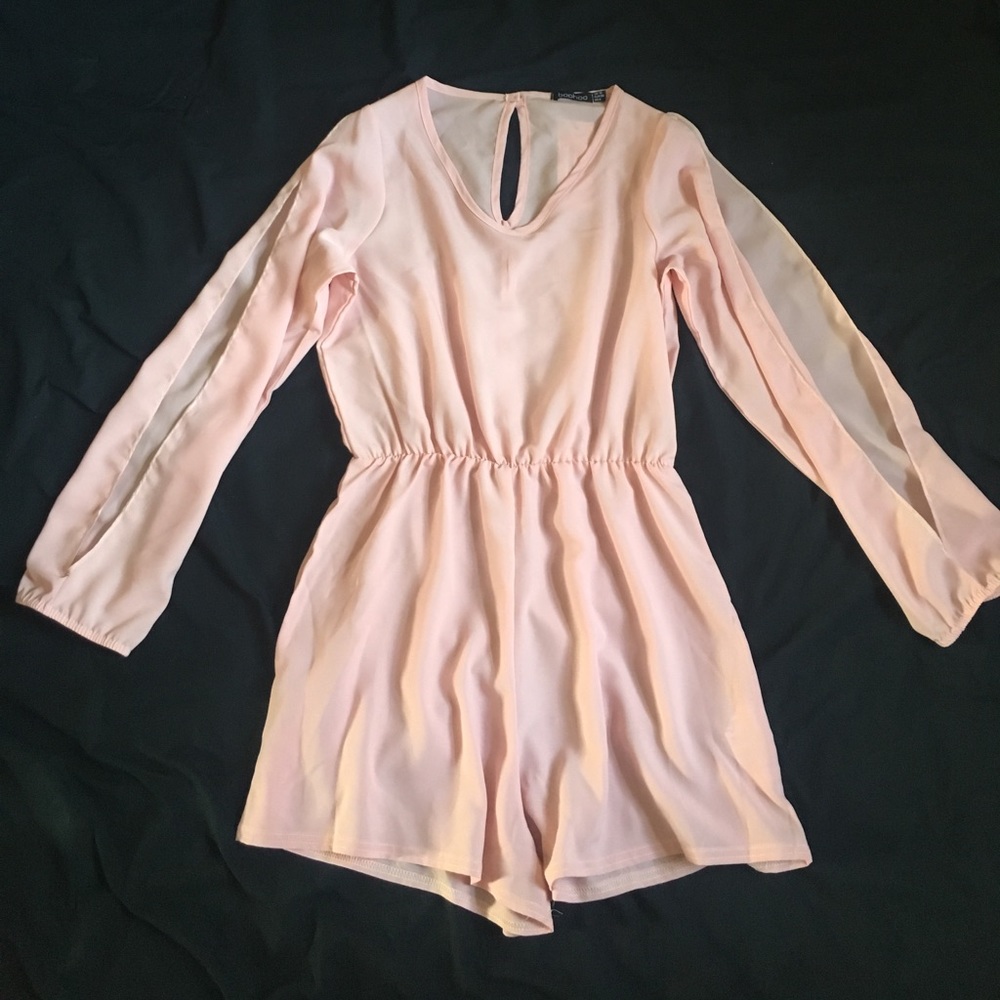 Baby pink cold shoulder romper NWT