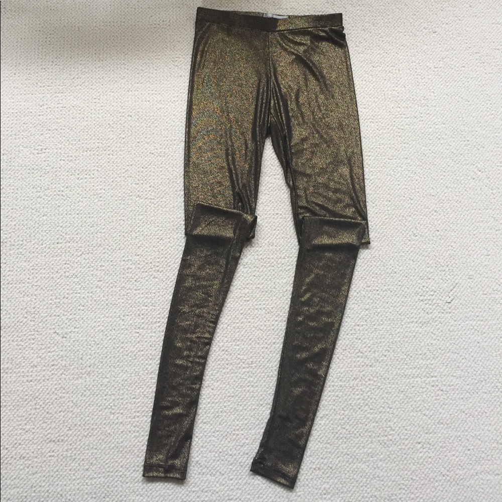 Sparkling gold leggings