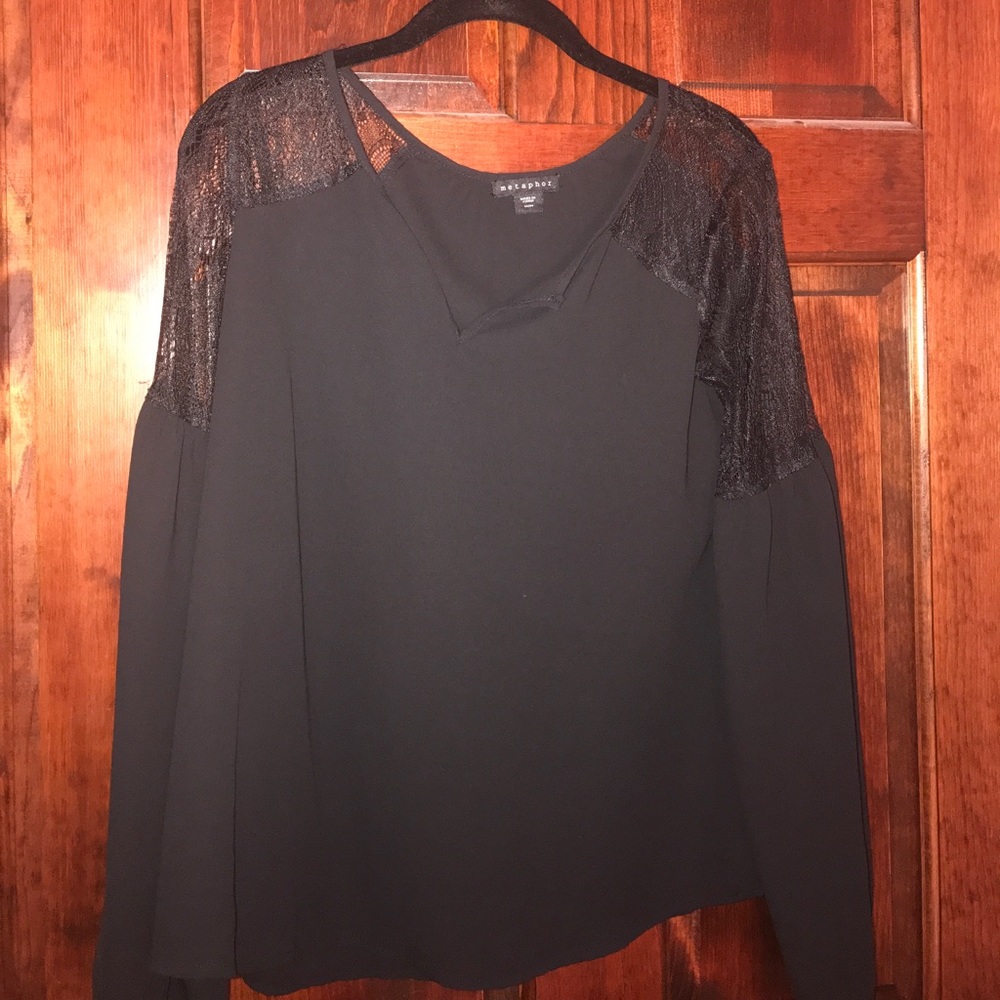 Metaphor black sheer top