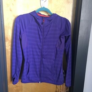 Mondetta purple striped lightweight hoodie sz S