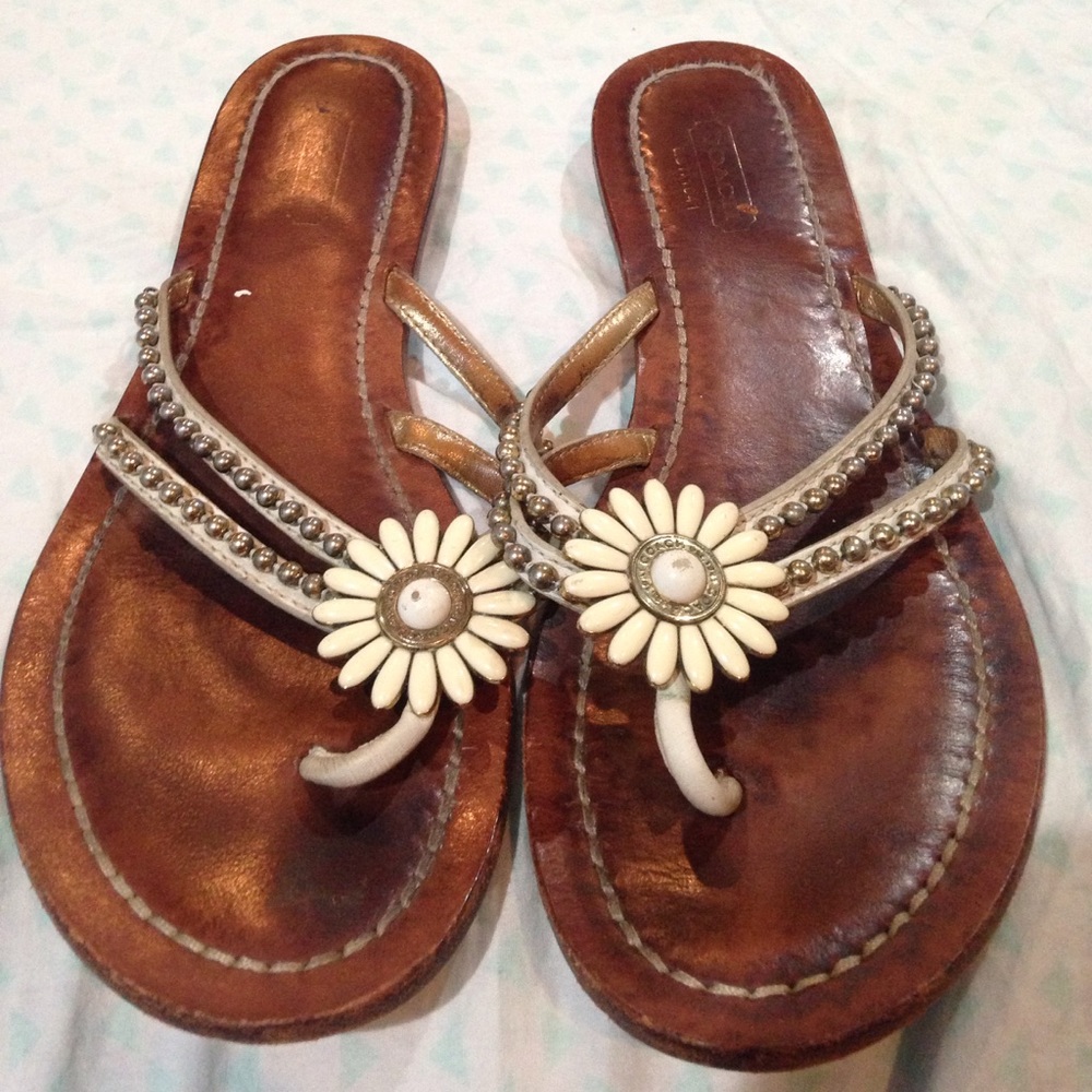 Coach Flower Thong Sandals Size 8
