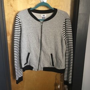 Comfy "bomber" style zip sweatshirt sz M