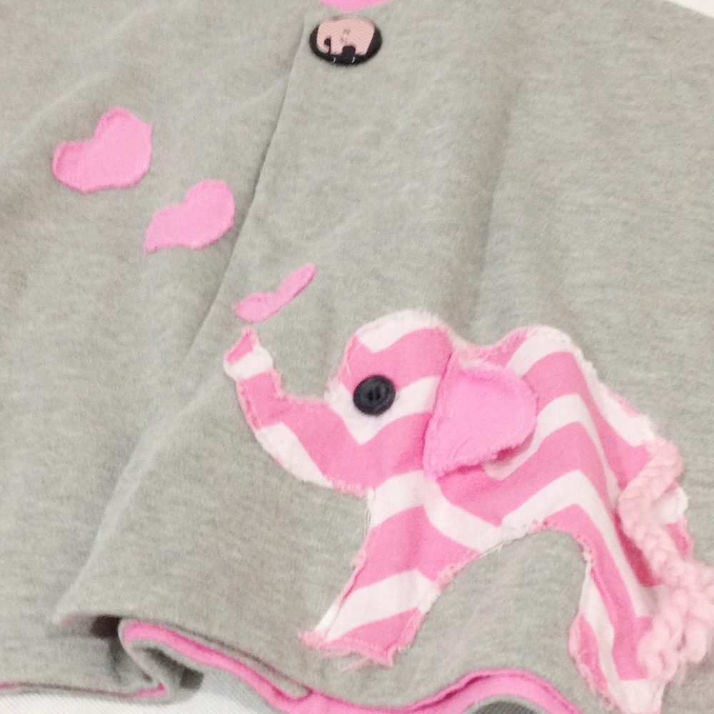 Toddler Swing Coat Pink Elephant and Hearts New - Picture 3 of 5