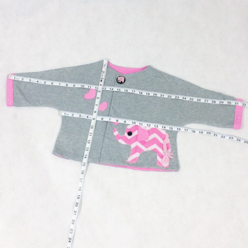 Toddler Swing Coat Pink Elephant and Hearts New - Picture 5 of 5