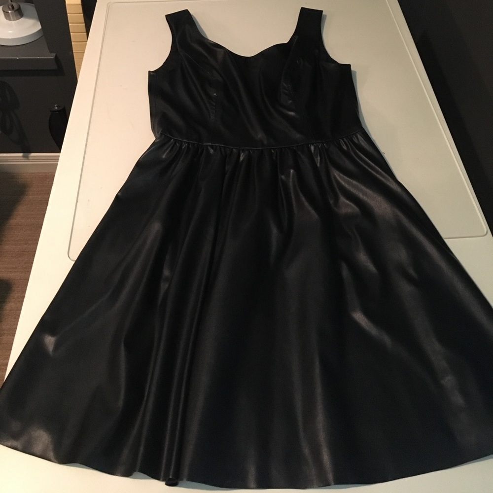 Black leather dress