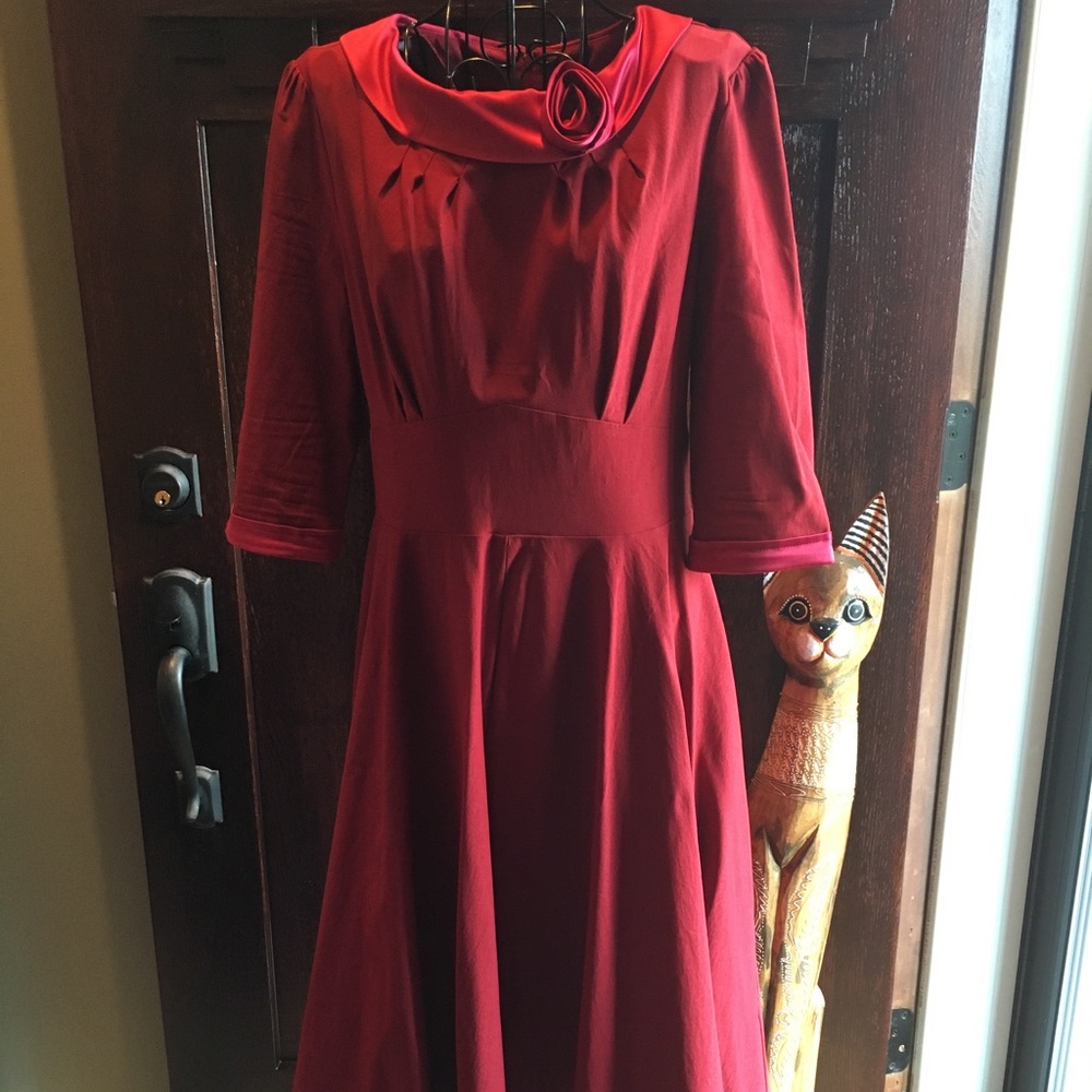 Muxxn garnet red swing dress.