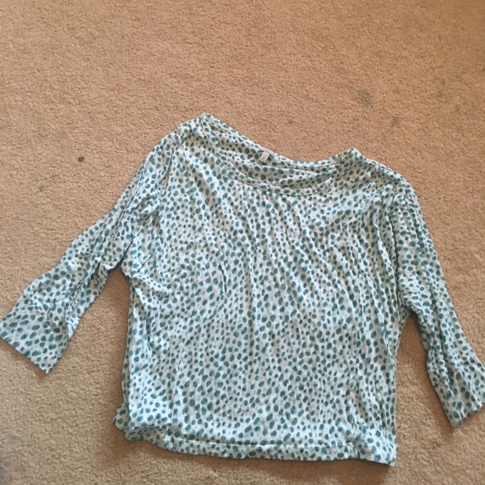 Blue and White Cheetah Top