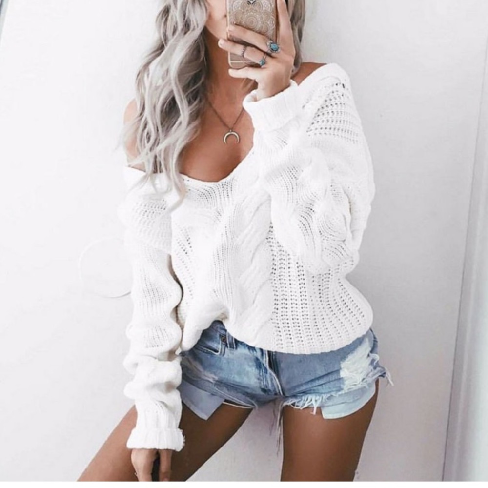 Back in stock! Cozy off shoulder sweater