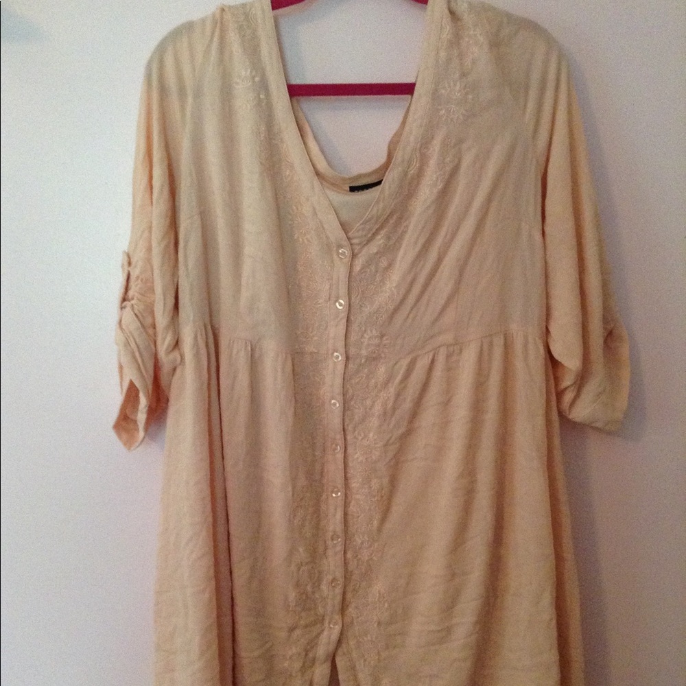 Torrid, pinky peach dress with slip