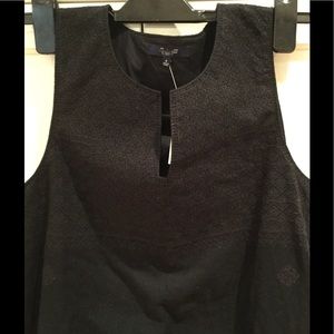 Madewell black cotton stitch mosaic dress