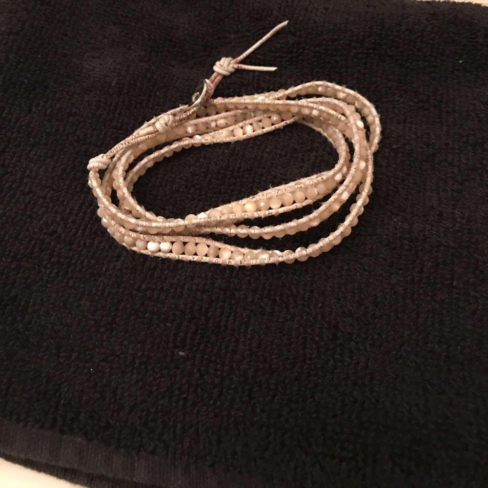 Chan Luu white bead wrap bracelet