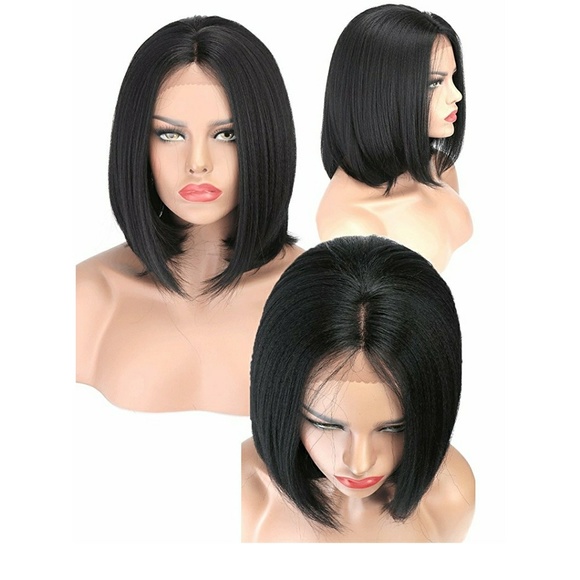 Beautiful Yaki LaceFront Wig 12 inches #1b