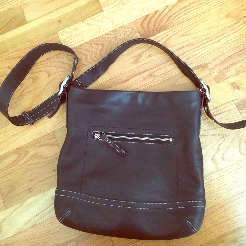 Black Coach leather shoulder bag