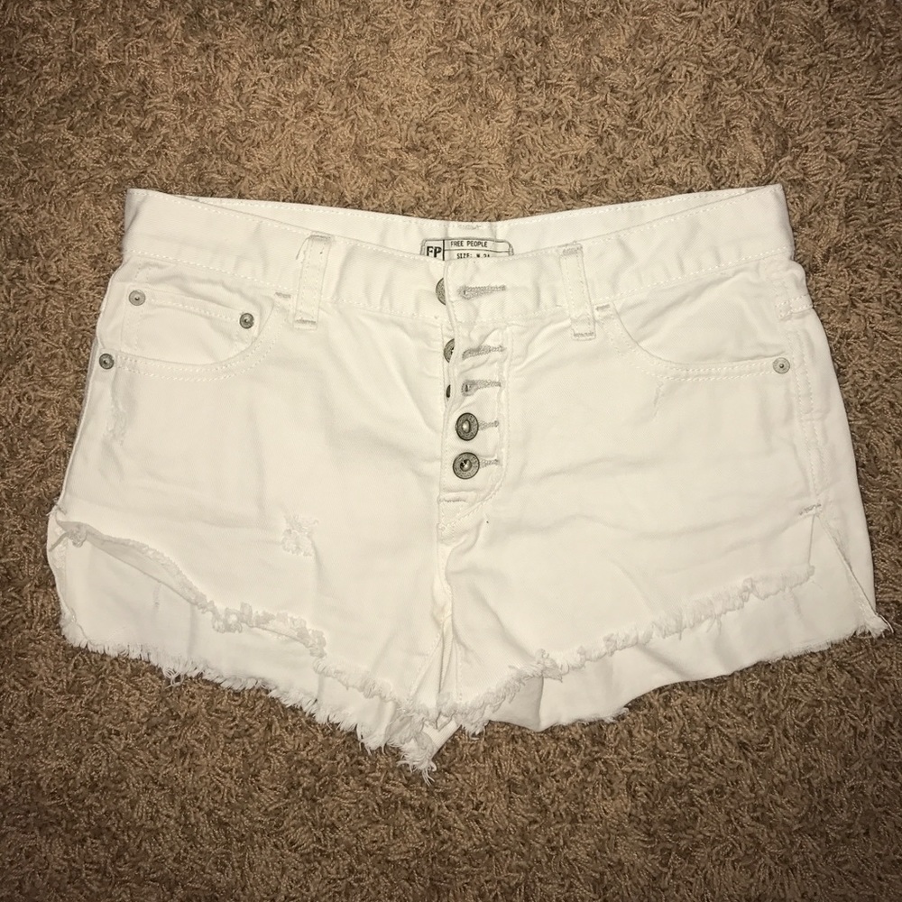 Free people white jean shorts