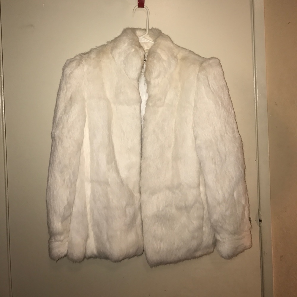 🎉Sale🎉 Vintage White Rabbit Fur Coat