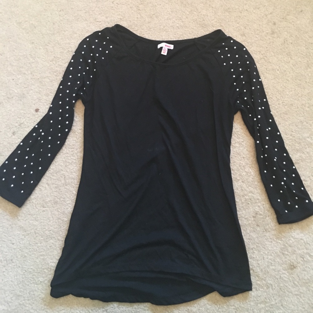 Black Blouse top, silver studs on sleeves.