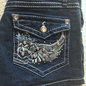 Denim jewel shorts