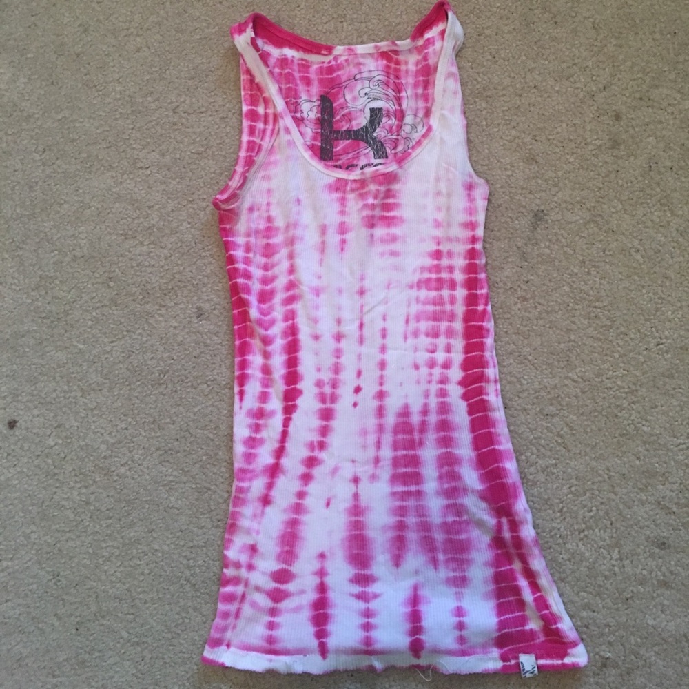 Pink and white tank top