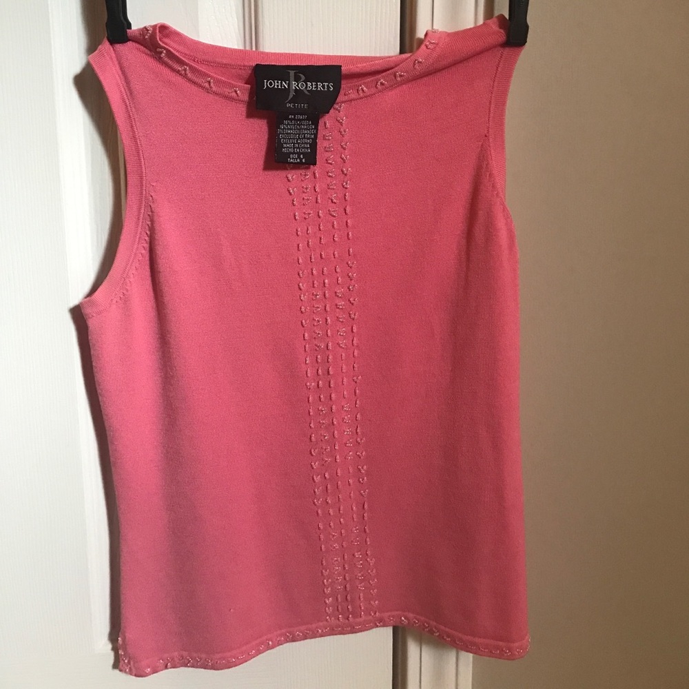 Pink sleeveless summer sweater