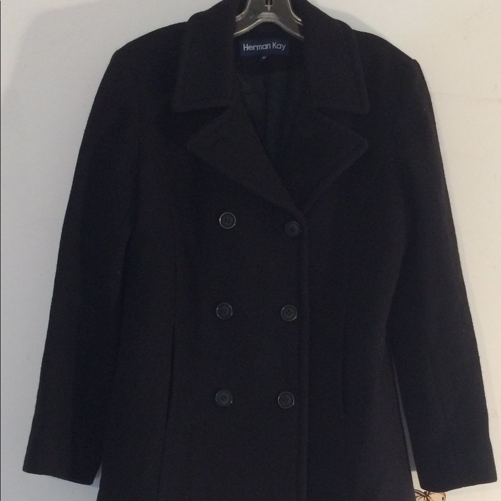 Double Breasted Button Up Wool Pea Coat❤️