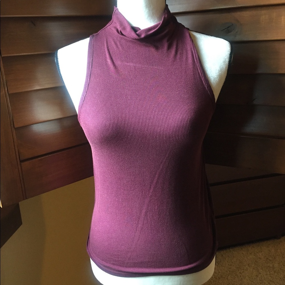 Ribbed Tank Top Turtleneck