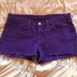 J Brand Purple Denim Shorts