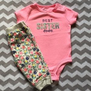 6 Month Cute matching carters outfit shirt/ sweats