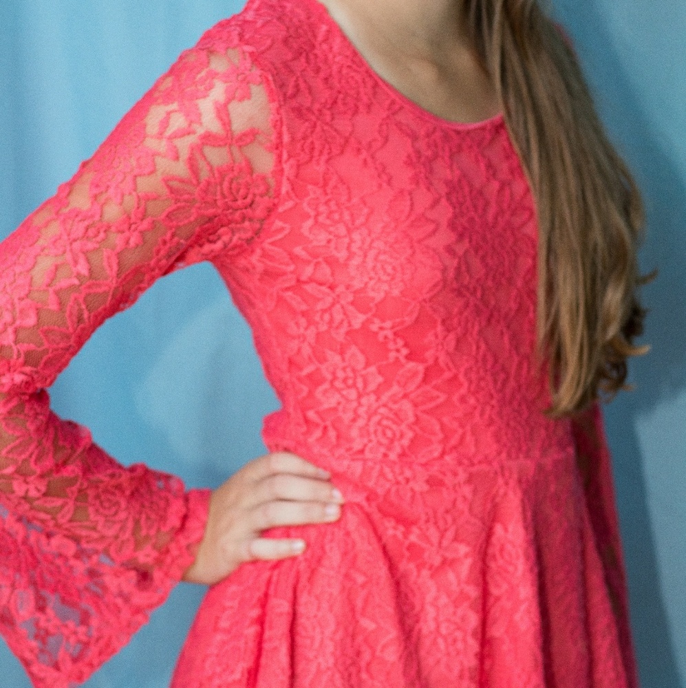 Pink lace dress