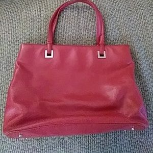 Talbots red leather handbag